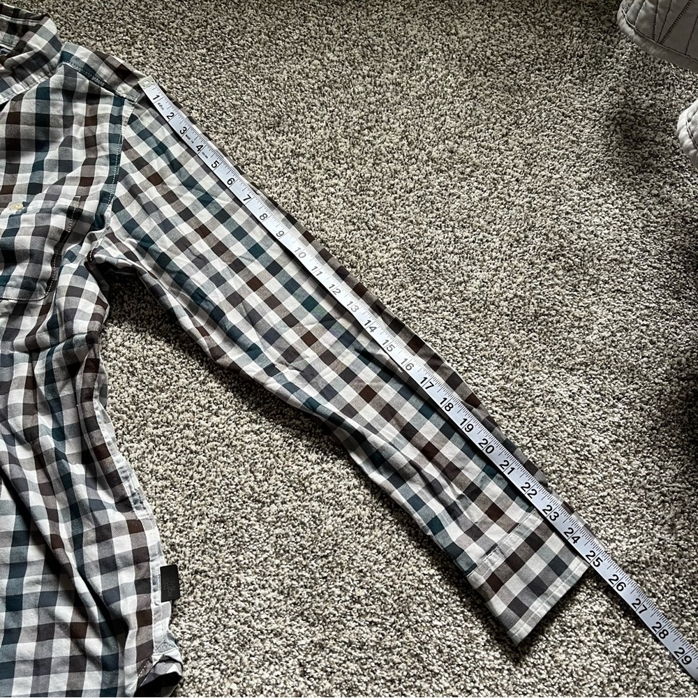 The North Face Grey Plaid Long Sleeve Button Up Mens M - Picture 7 of 7